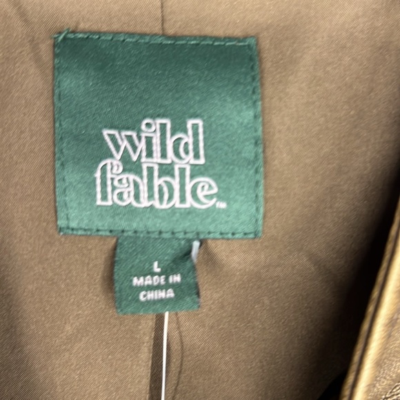 Women’s Faux Leather Racing Jacket Wild Fable Brown L - Picture 3 of 9